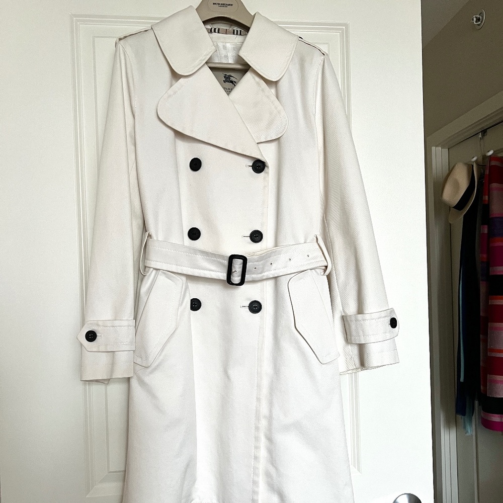 White Burberry Dria Trench Coat